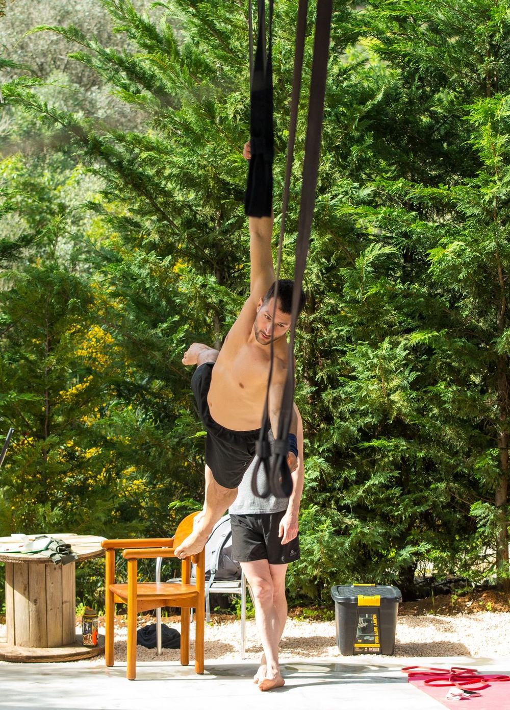 Croatian Matija Hanzevack was preparing for Croatia's Got Talent on Straps