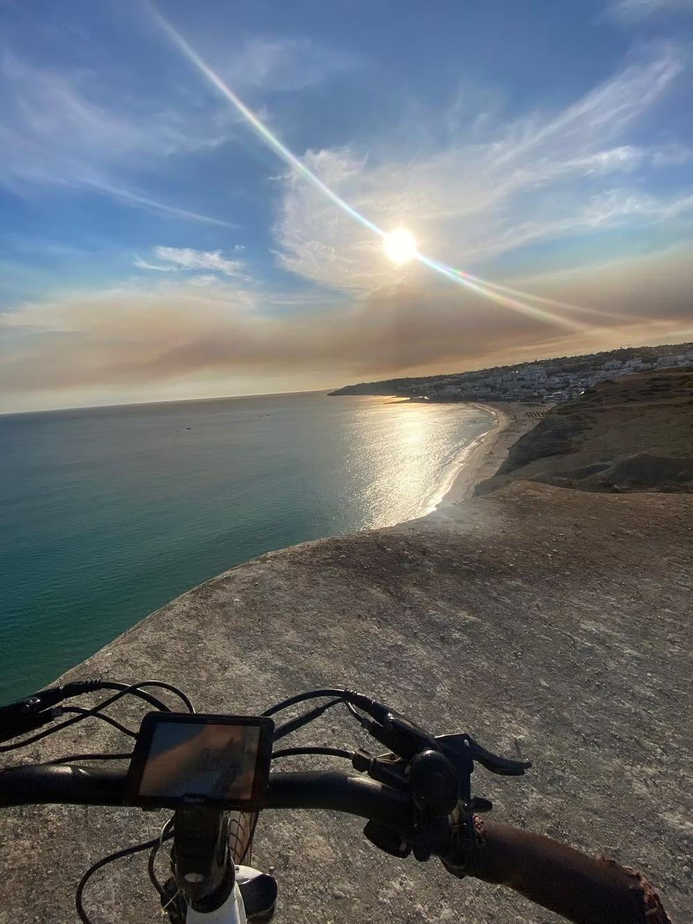 Mountain biking above Luz along the coastal trail